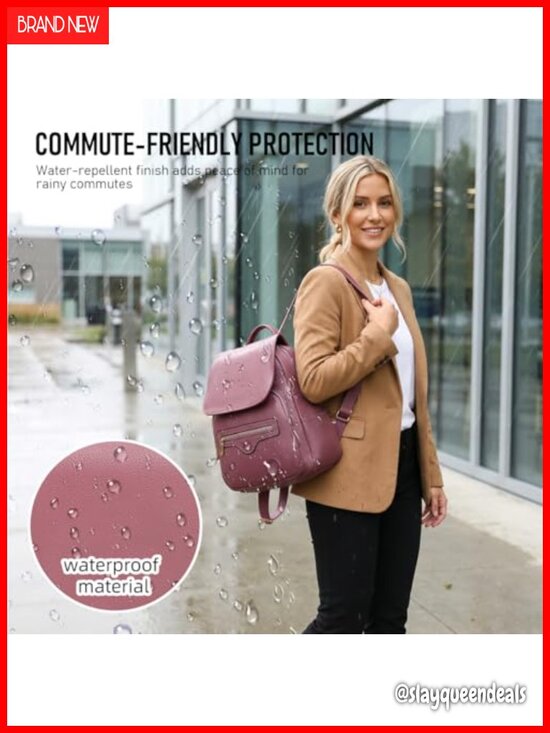 PU Leather Small Backpack Purse Women Travel Shoulder Bag Daypack Water